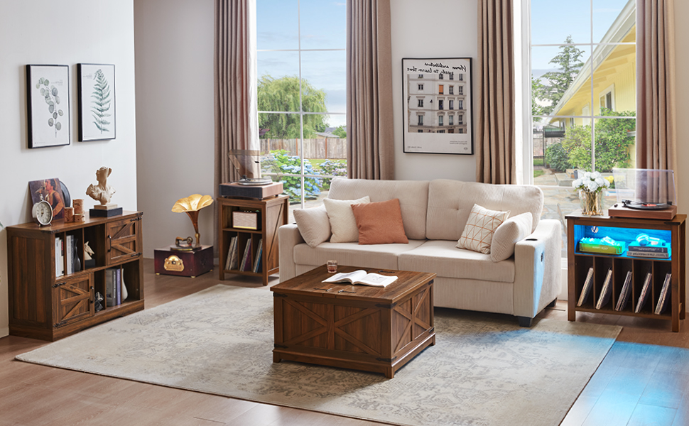 Підставка для програвача вінілу з полицями для платівок, дерев'яна, на 160 альбомів, для вітальні, спальні, офісу (колір: коричневий)