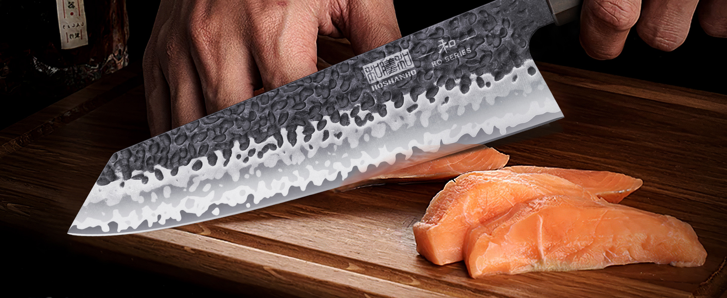 Японський ніж Santoku HOSHANHO 18 см з високоякісної сталі, кухонний ніж для професіоналів та дому, зручна ручка, подарункова коробка