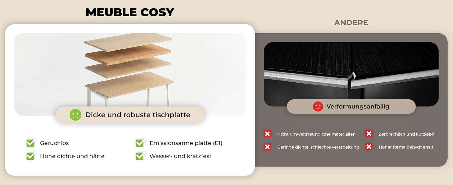 Складаний комп'ютерний стіл MEUBLE Cosy для ноутбука та ПК, компактний робочий стіл для офісу та дому, колір дуб + білий