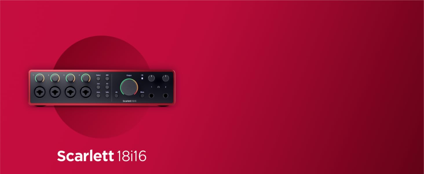 Звукова карта Focusrite Scarlett 4i4 4-го покоління USB: для гітаристів, вокалістів, музикантів - Hi-Fi студійна якість, комплект програмного забезпечення