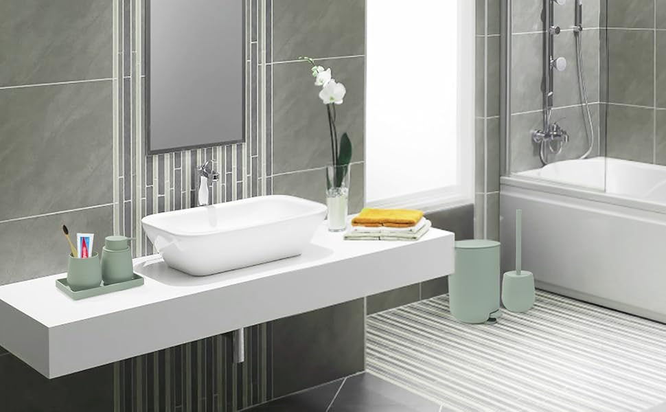 Набір для ванної кімнати Badset Grün: сучасний комплект аксесуарів для ванної (5 предметів)