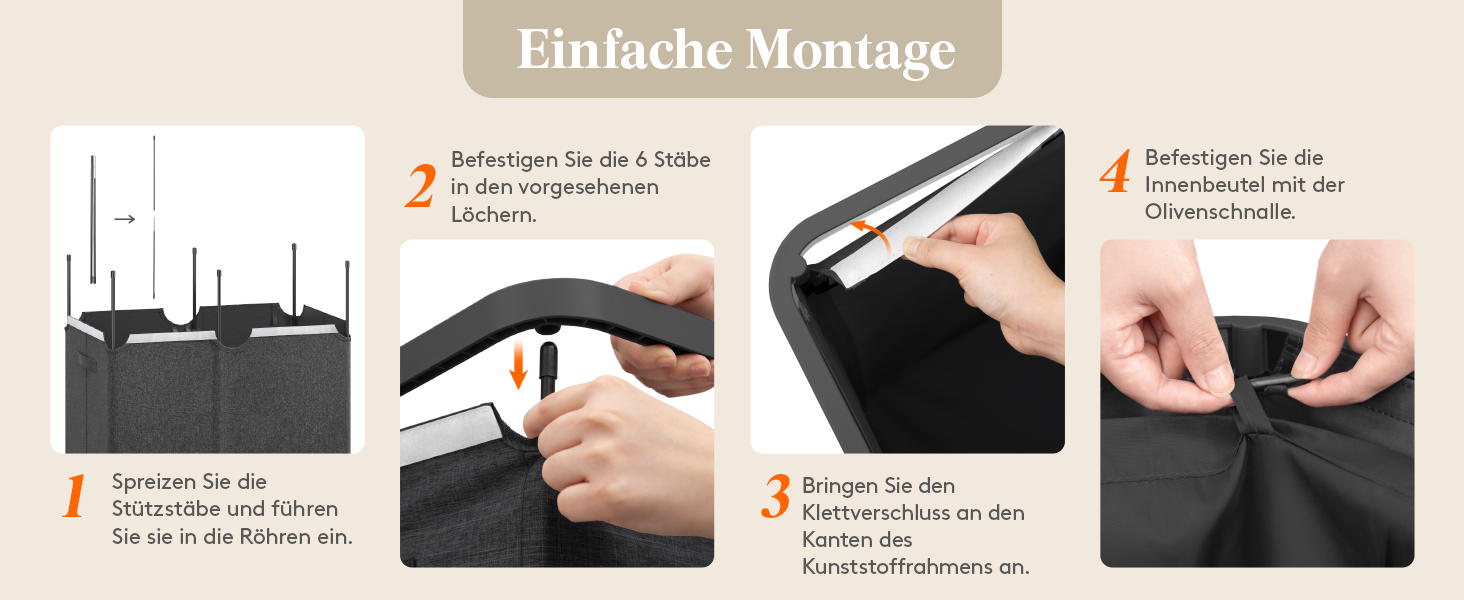 Кошик для білизни з кришкою Lifewit, великий кошик для білизни з пластиковим каркасом, складний, 145л, темно-сірий