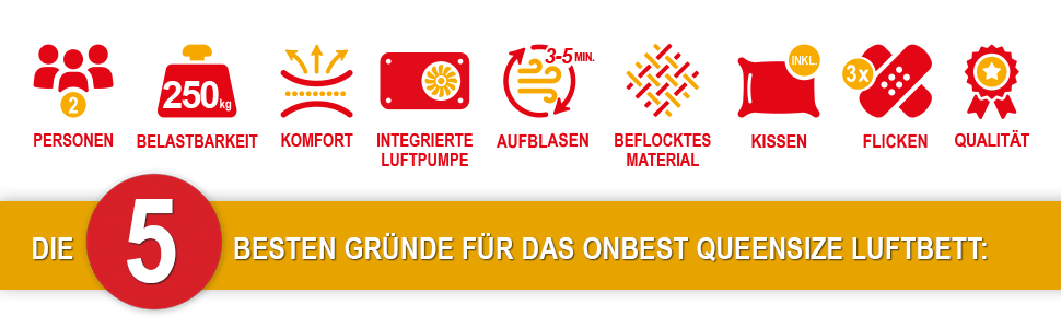 Надувне ліжко самостійно надувне – для 2 осіб – 203 x 152 x 46 см – з електричним насосом – надувне ліжко для гостей за 3-5 хвилин – вбудована подушка (Чорний)