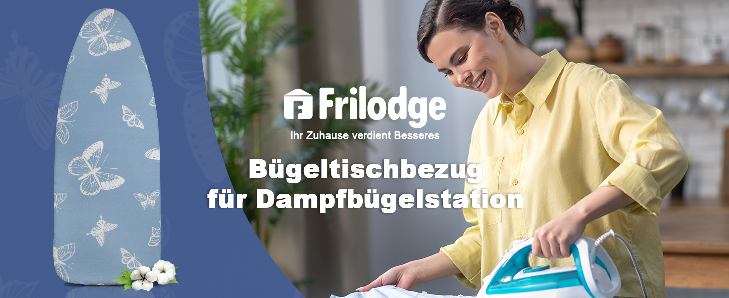 Чохол для прасувальної дошки з товстим шаром, 120x40/125x45 см, еластична стрічка, липучки, сумісний з прасувальними столами, для парогенераторів