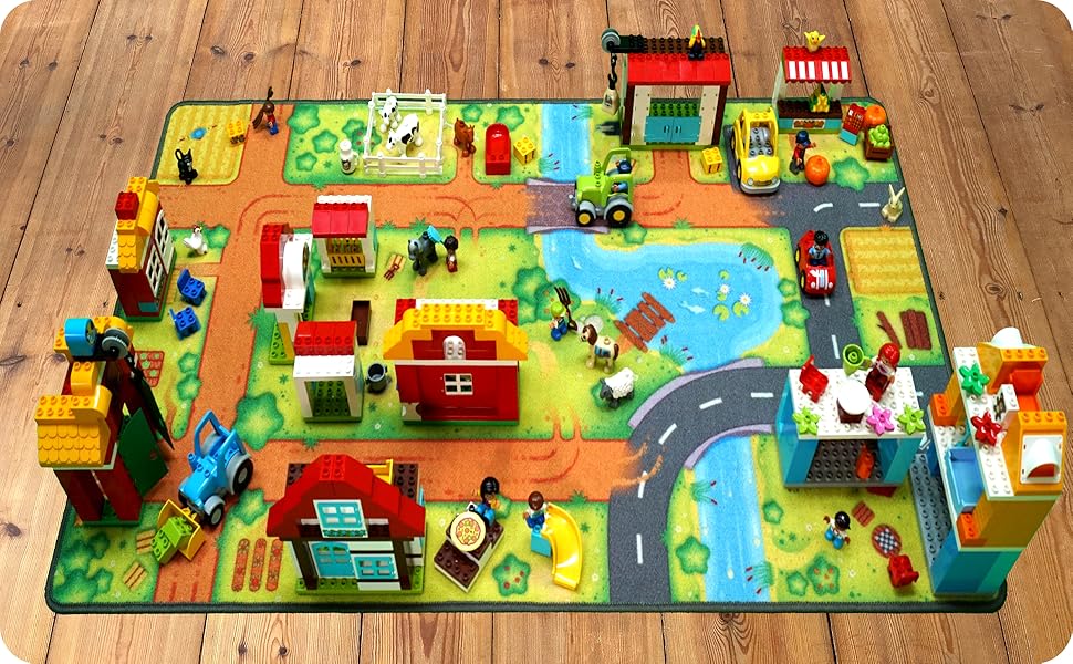 Дитячий килимок HuggyPlay Rug 90 x 150 см (Farm)