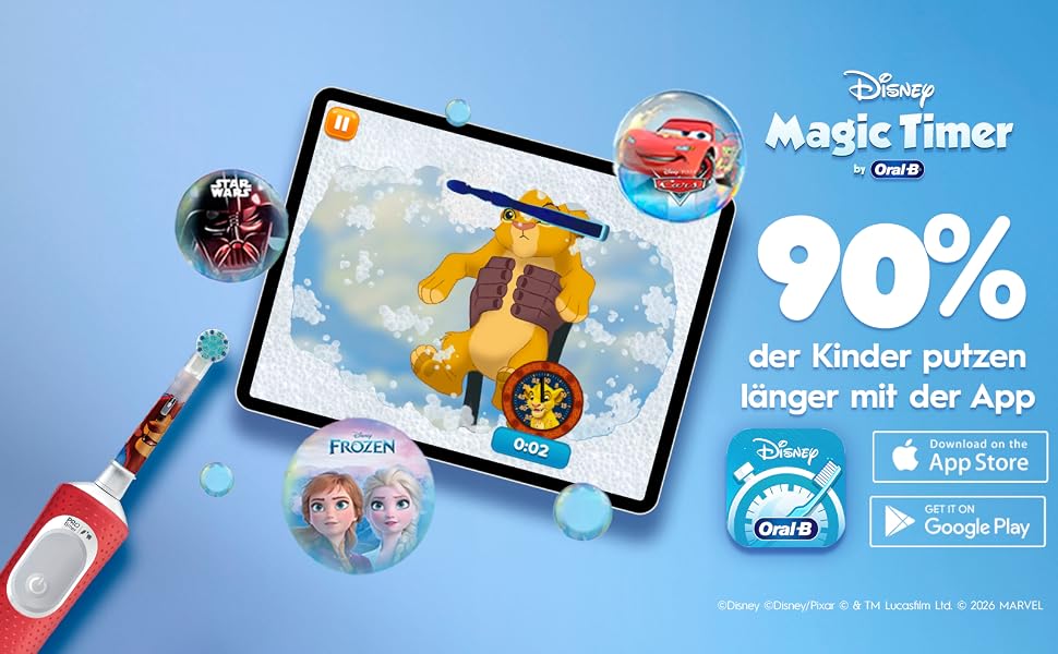 Дитяча електрична зубна щітка Oral-B Pro Kids 3+ Король Лев (Білий/Червоний), з 1 додатковою насадкою та білим футляром