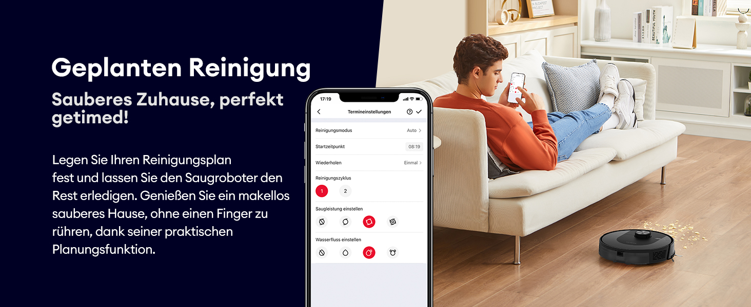 Робот-пилосос Ultenic D10 з функцією миття 3 в 1, потужність 5000Pa, LiDAR-навігація, керування через додаток, ідеальний для шерсті тварин, килимів та твердих підлог