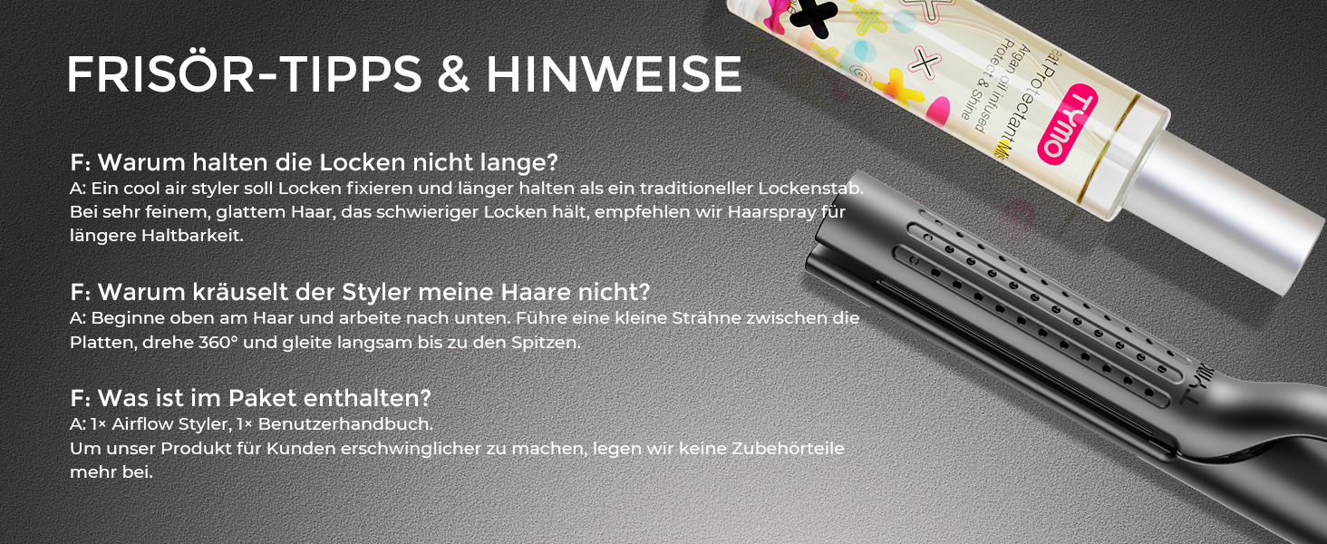TYMO Airflow 2-в-1: праска для вирівнювання та завивки волосся з іонізацією, 32 мм, чорний