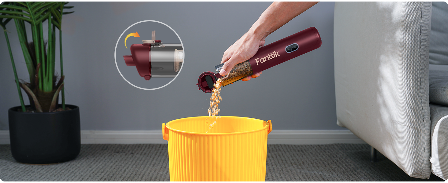 Акумуляторний автомобільний пилосос Fanttik Slim V8 APEX, портативний ручний міні-пилосос RobustClean™ 4-в-1, потужність всмоктування 19000 Па/45 AW, 2 режими роботи, для авто, офісу та клавіатур (Червоний)