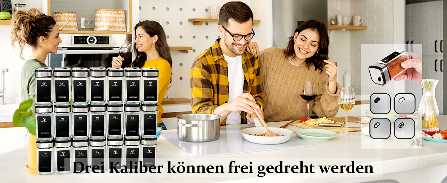 Набір для спецій 24 шт. з поворотними кришками та місткими воронками, вологостійкі етикетки, органайзер для кухні XJ205