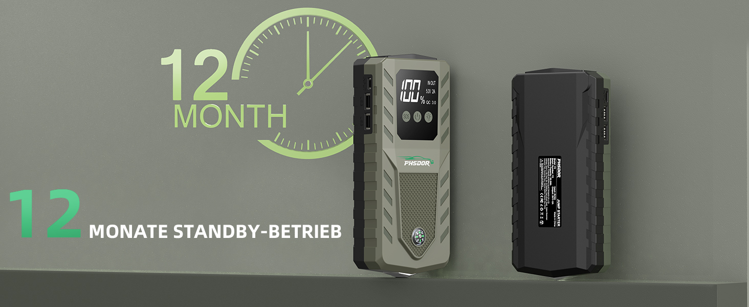 Бустер акумулятора 12V 6000A Jump Starter Powerbank 20000mAh для авто (бензин до 10.0L, дизель до 8.0L) з LED ліхтарем