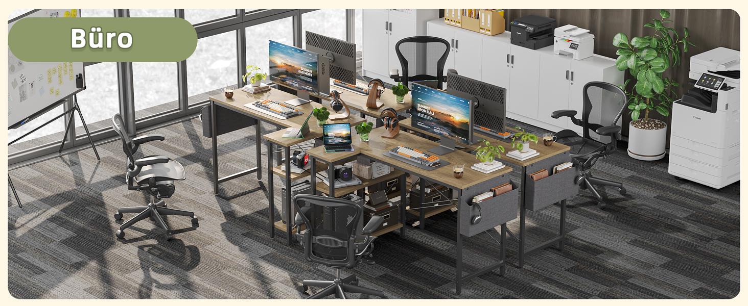 Кутовий комп'ютерний стіл BEXEVUE з розеткою та LED-підсвічуванням, 120x70 см. Ергономічний, з полицями, для дому, навчання та роботи. Чорний колір.