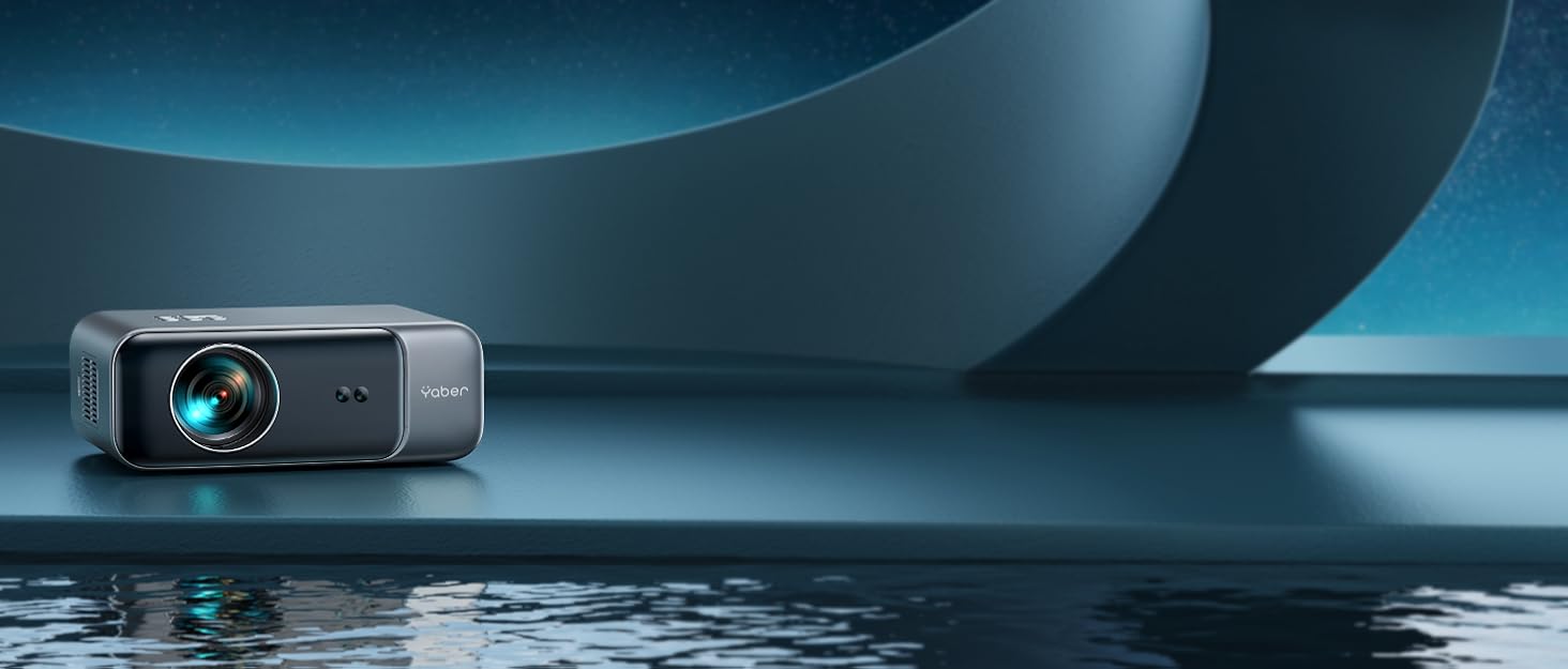 YABER LED проєктор 4K: 1080P Full HD, WiFi6, Bluetooth, автофокус, корекція трапеції. Підтримка PS5, смартфонів, ТВ приставок для домашнього кінотеатру та відпочинку на природі