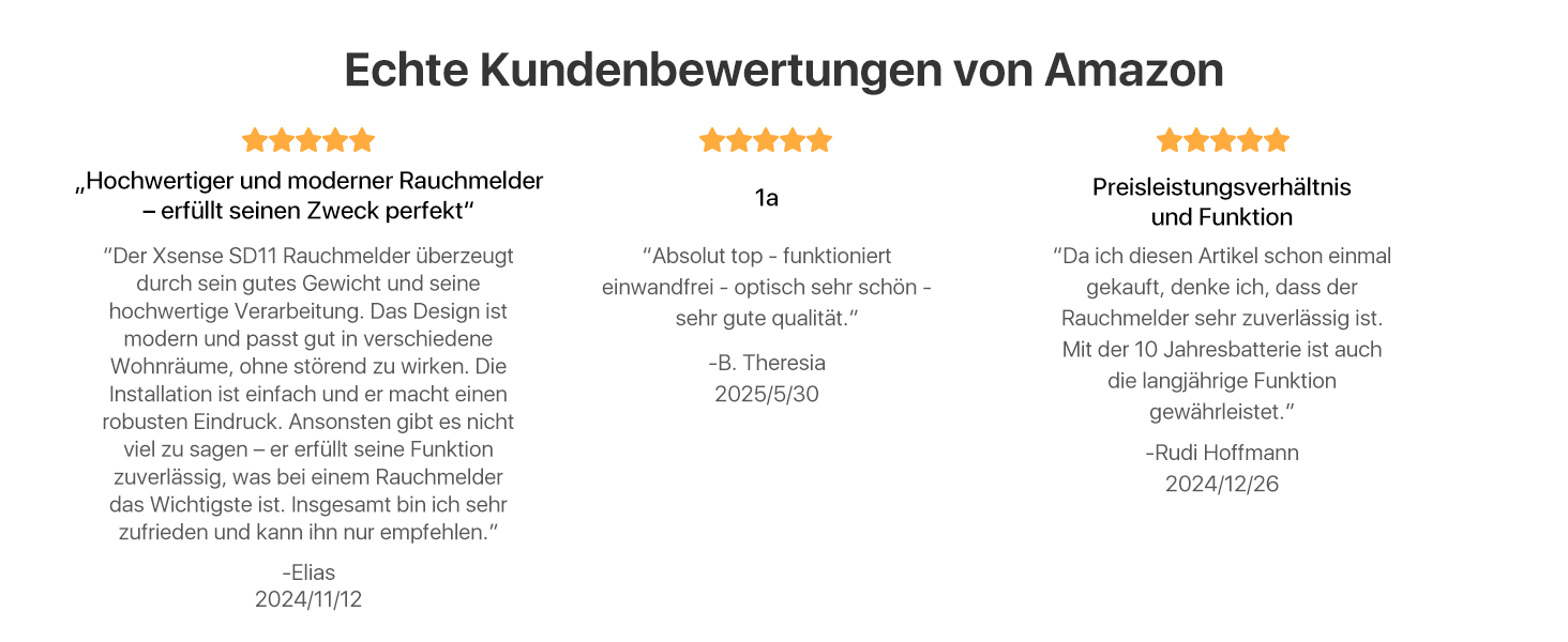 Датчик диму X-Sense з батареєю на 10 років, сертифікований TÜV Rheinland, з функцією вимкнення звуку та самотестування, SD11, набір 5 шт, білий