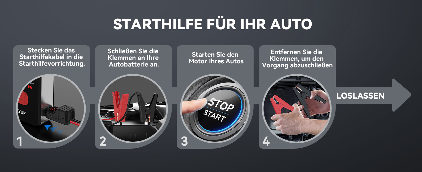 Портативний пусковий пристрій 7000A з компресором 150PSI для автомобілів, 12V, LED-ліхтарик