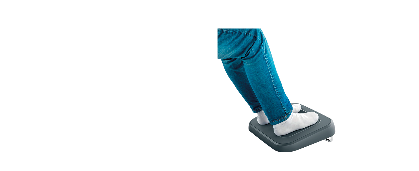 Підніжка для столу Leitz, регульована, для офісу та дому, знімає біль у спині та плечах, тканинний чохол, сертифікат IGR, серія Ergo Cosy, сіра, 53710089