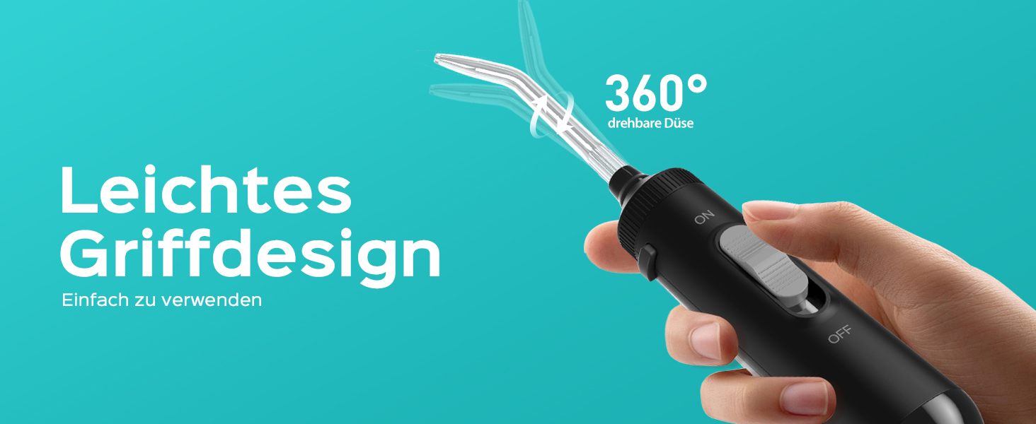 Електрична зубна душ COSLUS Munddusche Professional з 2 режимами та 12 рівнями тиску – 600 мл резервуар для води. Підходить для сімей, ентузіастів орального здоров'я та пацієнтів з ортодонтичними конструкціями. 5 насадок, чорний колір.