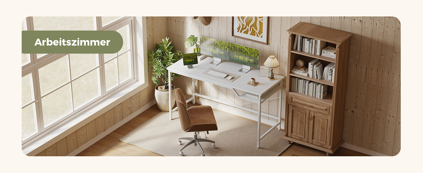 Комп'ютерний стіл Mericonia 120 см, ігровий стіл для невеликих приміщень, білий стіл для дому та офісу, стіл для студентів 120x60 см