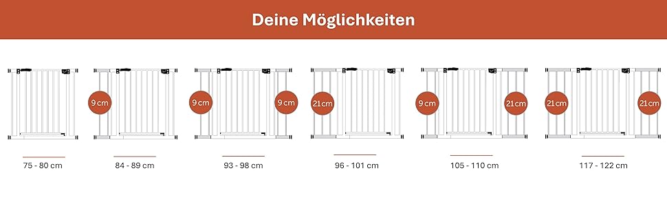 Захисний бар'єр Hauck Clear Step 2 Schwarz 75-80 см для дітей та собак, без свердління, з розширенням 9 см
