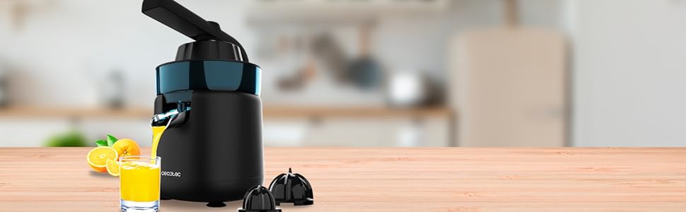 Citruspresse електрична Cecotec EssentialVita Hyden 120 для апельсинів та цитрусових, 120 Вт, чорна