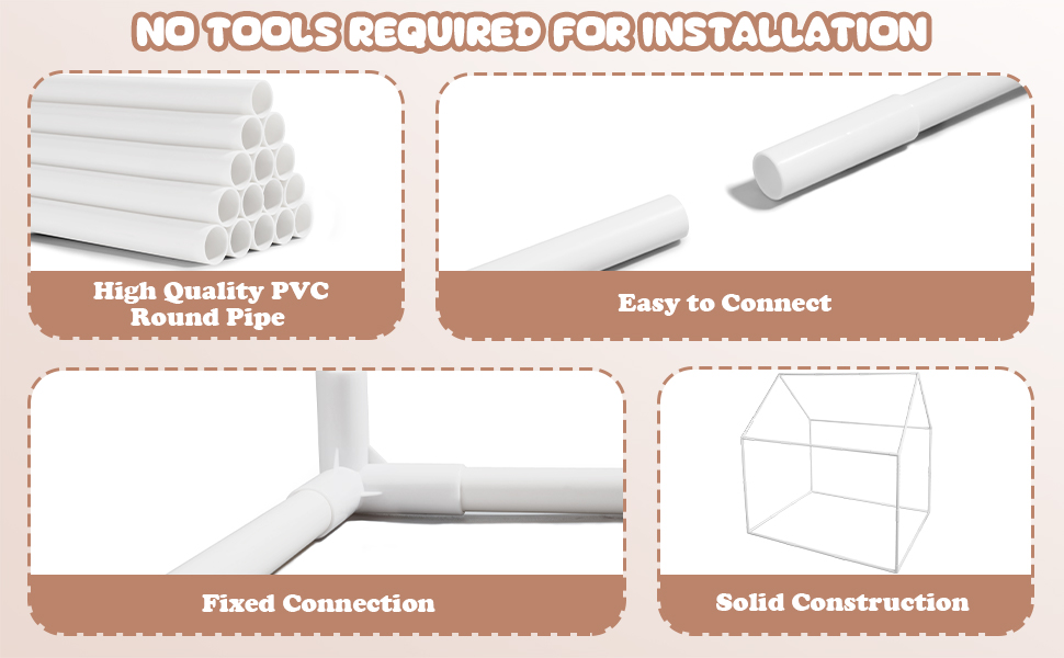 Дитяче намет-ігровий будиночок Snookids Kinderzelt Indoor з килимком, ліхтариками, прикрасами-веселкою та прапорцем-зіркою для хлопчиків та дівчаток