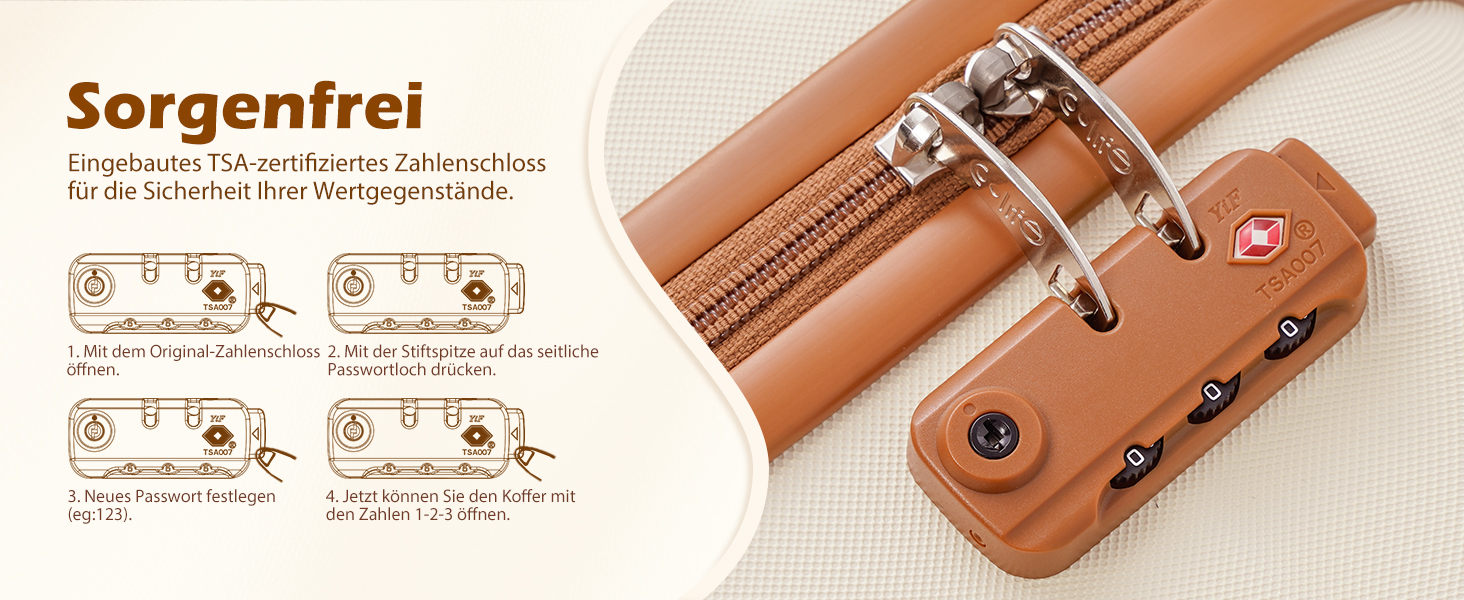 Набір валіз COOLIFE 3 шт: великий дорожній набір 71 см + сумка та косметичка | ABS, 360° колеса, TSA-замок | Ідеально для подорожей, круїзів, навчання за кордоном, сімейного відпочинку | Жовто-чорний колір