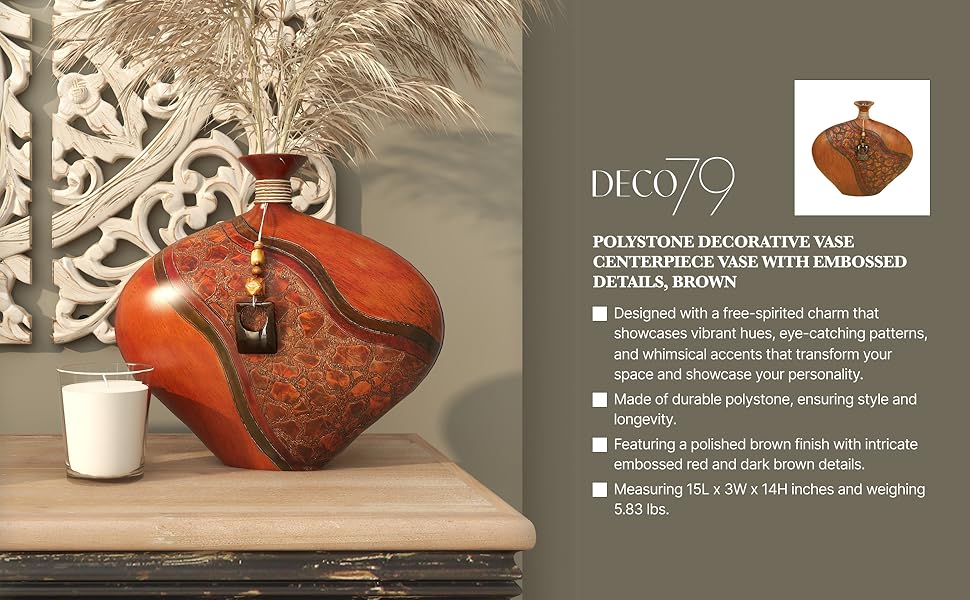 Ваза декоративна Deco 79 Deko-Vase, 40.6 x 35.6 см