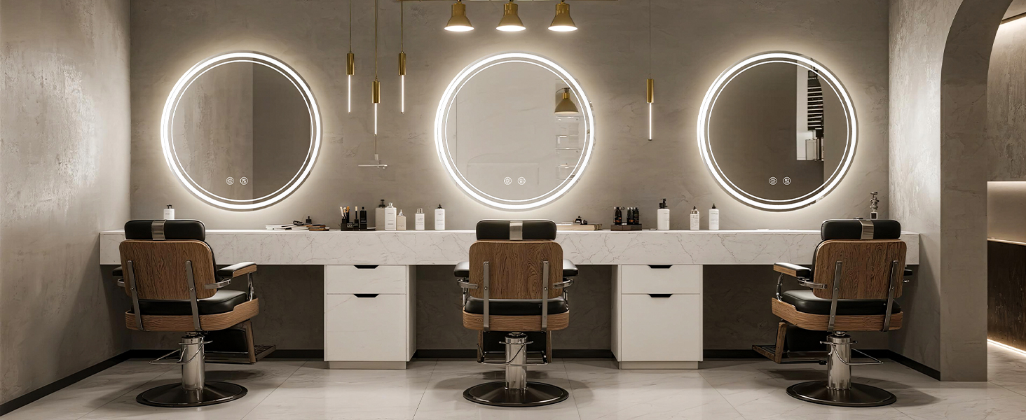 Дзеркало для ванної кімнати з підсвічуванням 70x50 см, LED, Smart, антизапар, 3 кольори, диммування, вертикальна/горизонтальна орієнтація