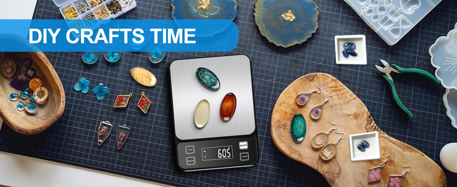 Кухонні ваги Diyife 10 кг, 0,1 г, з нержавіючої сталі, LCD-дисплеєм, функцією тарування та підрахунку, чорні