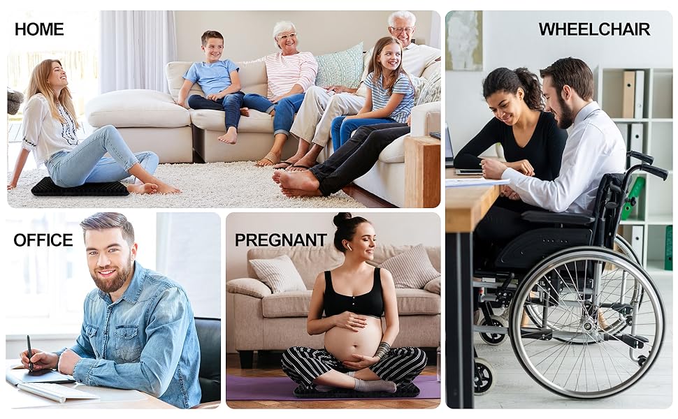 Ортопедична гелева подушка на стілець для офісу та авто, протиковзаюча та дихаюча, синя (47x44x4 см)