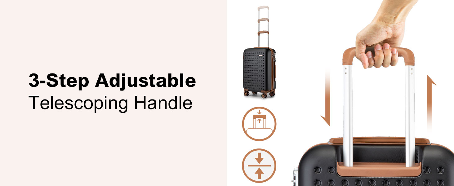 Чотири валізи KONO з ABS пластику, 75 x 48 x 29 см, з TSA замком, ручна поклажа, набір 4 шт. (білий, чорний)