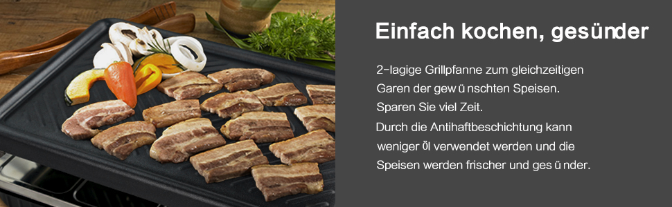 Ракле́т для 8 осіб - гриль з антипригарним покриттям, 8 міні-сковорідки та 4 дерев'яні лопатки, 1300W