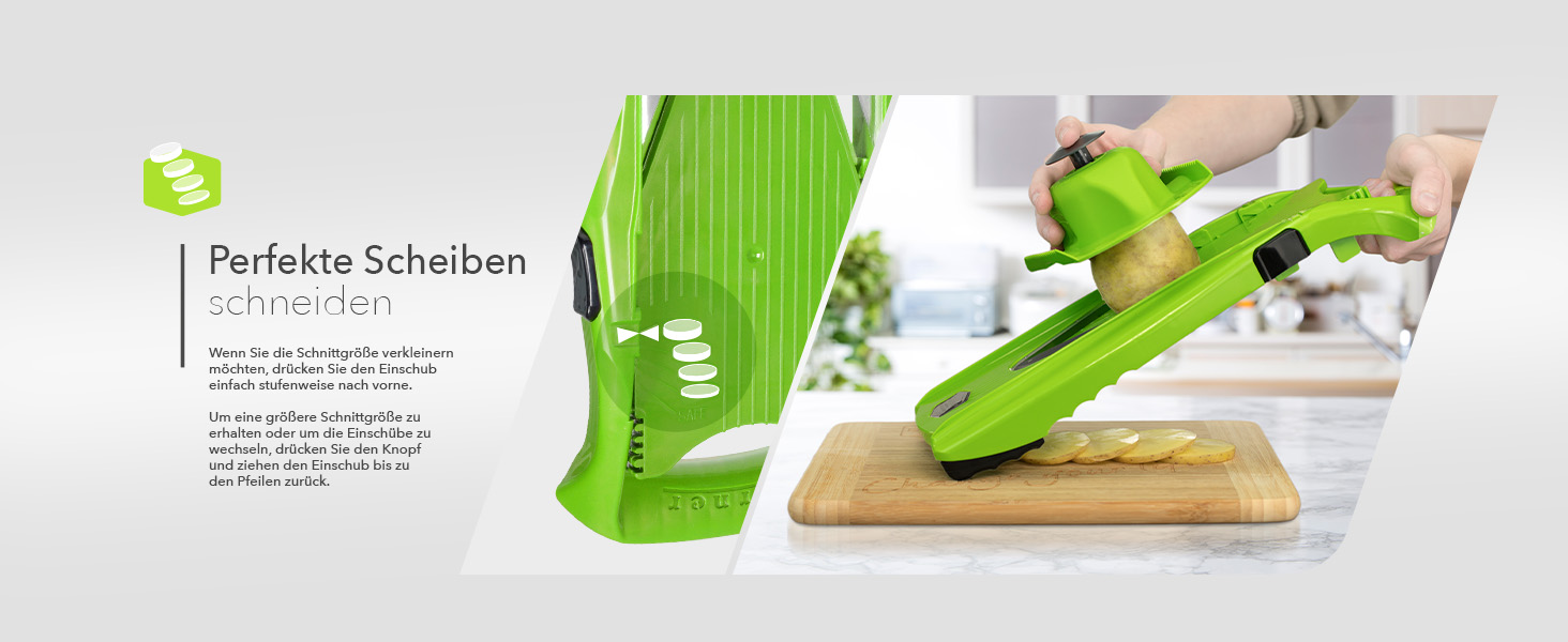 Набір овочерізок Brner V5 PowerLine Vegetable Slicer Plus (7 шт.) - Овочерізка (V-подібна) для овочів та фруктів аксесуари - 8 типів нарізки - Набір кухонних ножиць (помаранчевий)