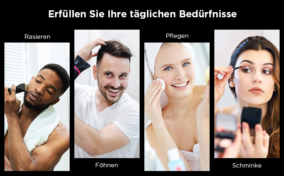 Дзеркало у ванну кімнату з підсвічуванням 50x70 см, сенсорне керування, протитуманне покриття, 3 кольори світла, регулювання яскравості, пам'ять налаштувань, матове покриття, прямокутна форма