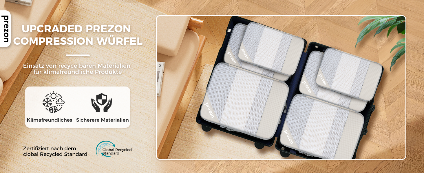 Набір компресійних органайзерів для одягу в подорож 6 шт, прозорі пакувальні куби для валізи, легкі та міцні органайзери для багажу, чорні