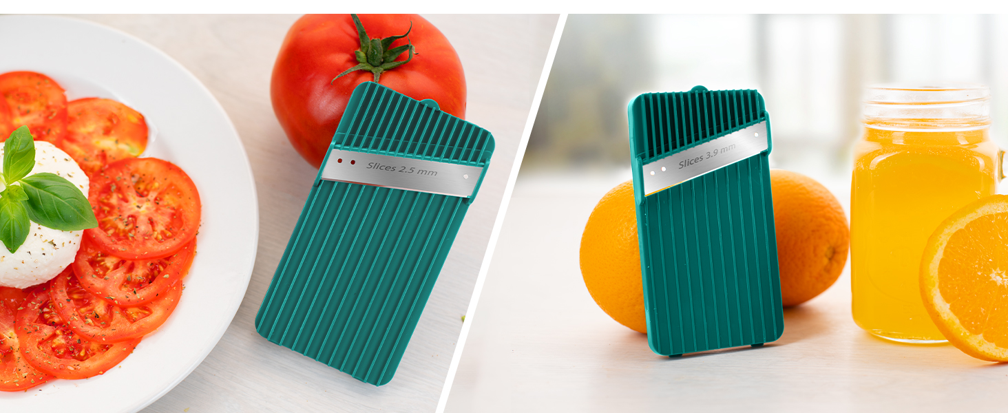 Nicer Dicer Mandoline 12-ти частинний набір для нарізки овочів, слайсер, овочевий гострий ніж, для нарізки соломкою, слайсами, кубиками, кухонний овочевий слайсер, турквіс/зелений