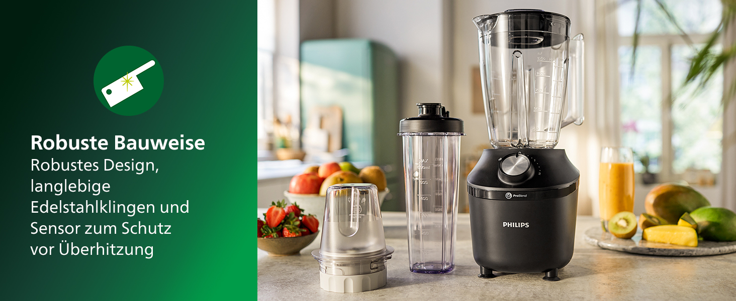 Блендер Philips HR2041/41 450 Вт, ProBlend, 1,9 л, пластикова чаша, з пляшкою, чорний