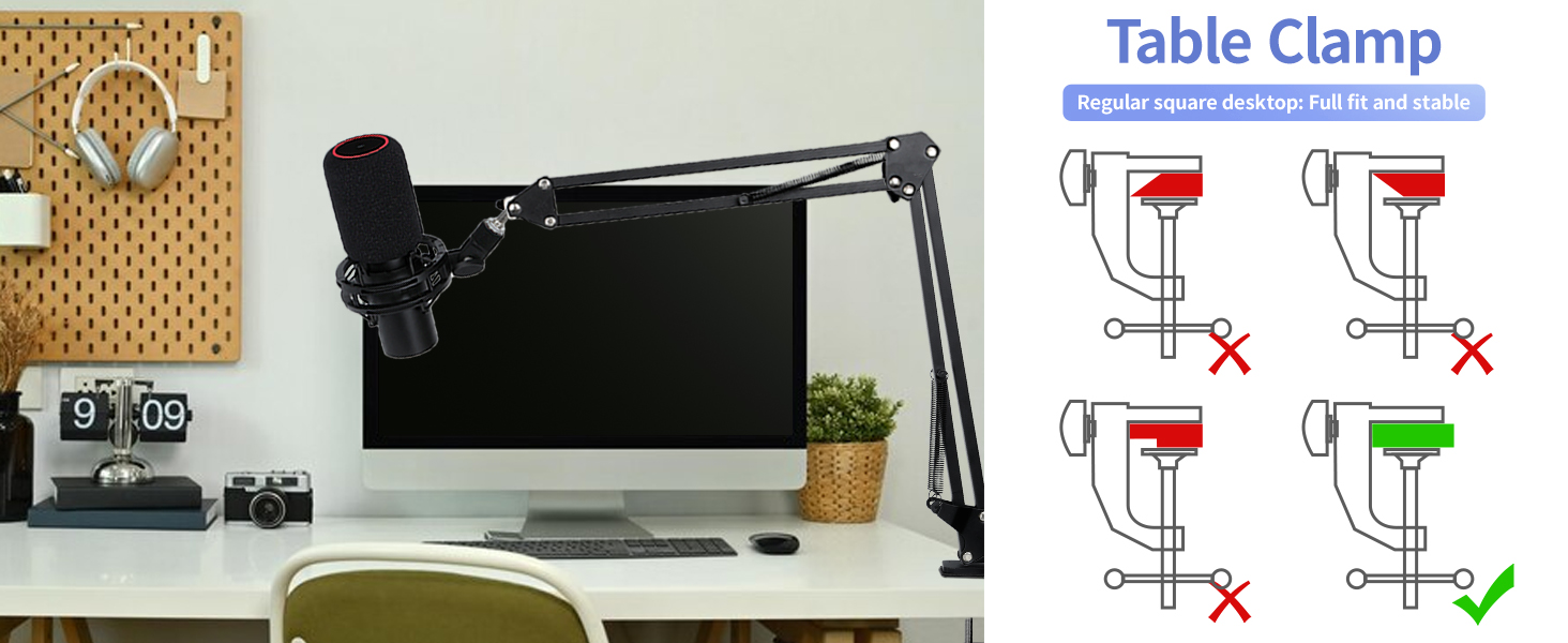 Стійка для мікрофона HyperX QuadCast з поп-фільтром та тримачем YOUSHARES для QuadCast S, Blue Yeti, Razer Seiren Mini V3