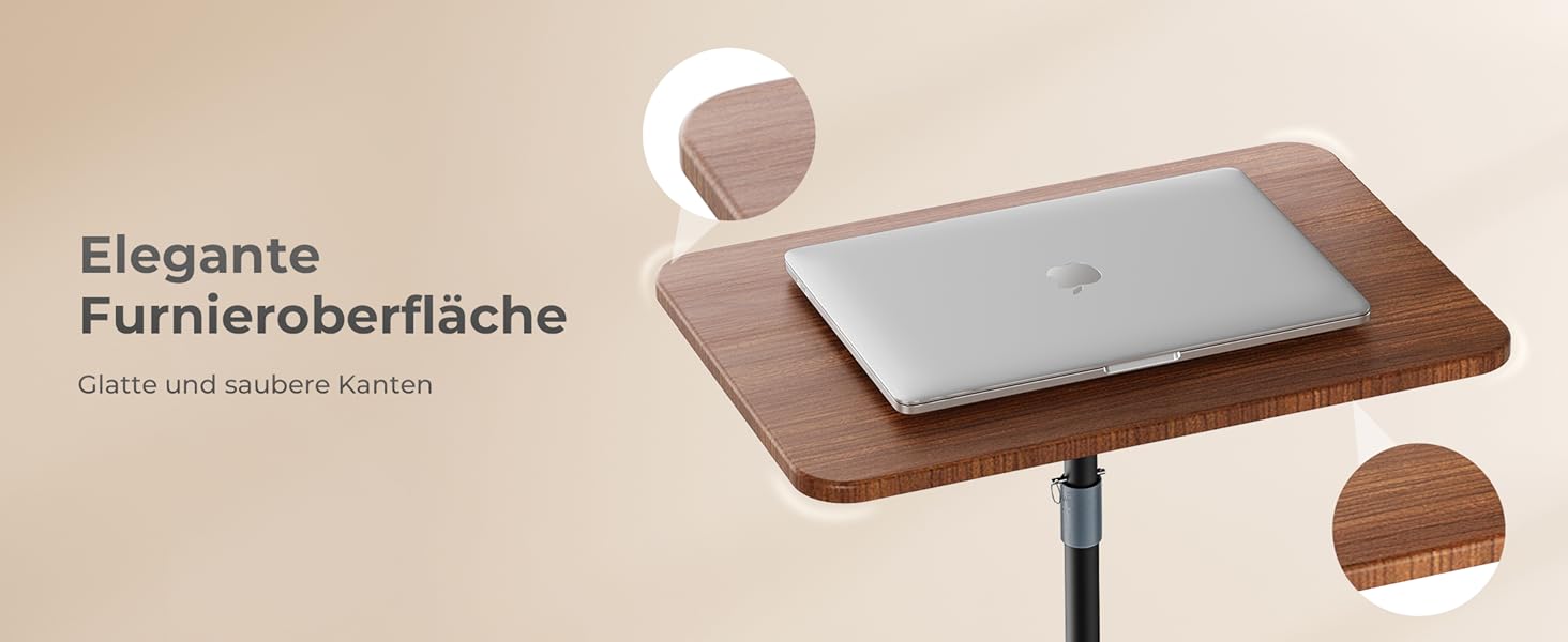 Регульований підставка для ноутбука, мобільний столик для дивану/приліжкові, дерев'яний подіум, чорний