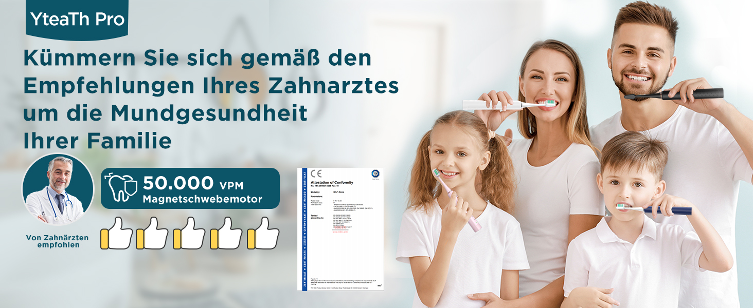 Електрична зубна щітка звукового типу для дорослих та дітей з 8 насадок та 5 режимами. 90 днів роботи від акумулятора, таймер 2 хвилини, дорожній футляр