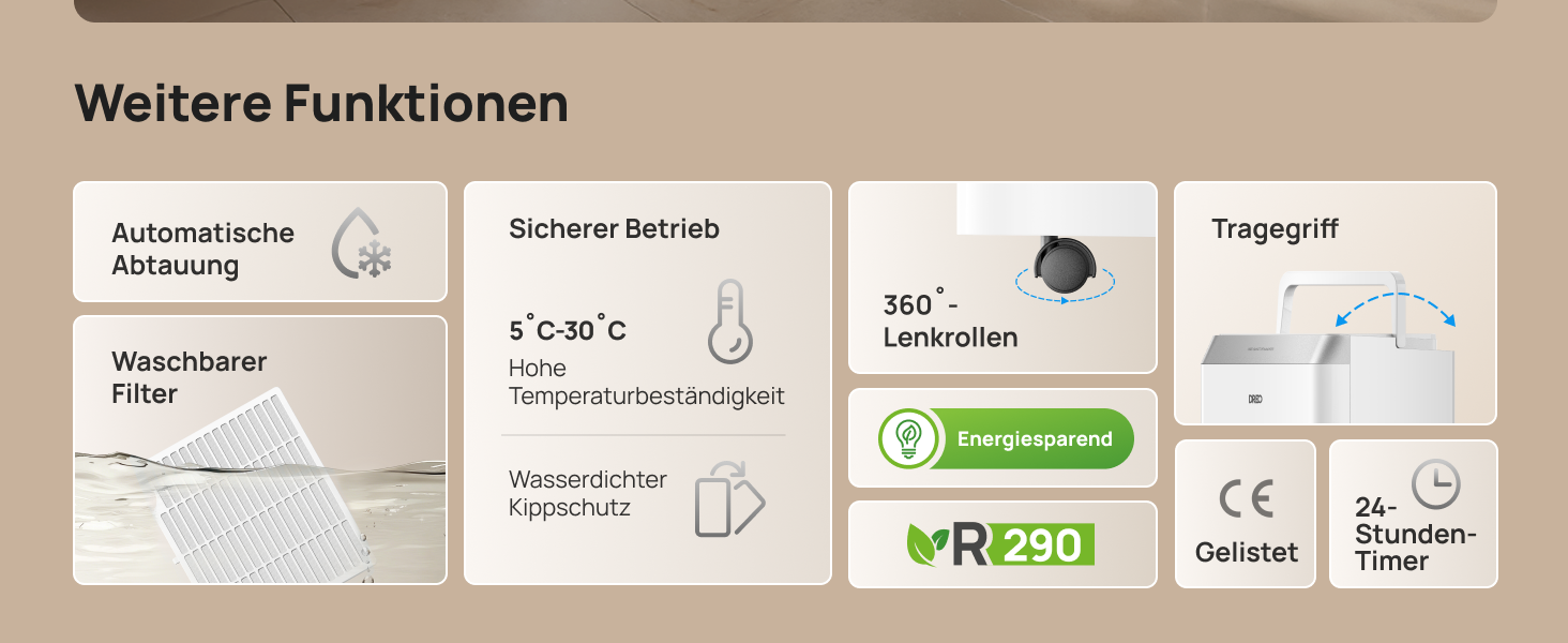 Dreo Електричний осушувач повітря 20л/24г - для приміщень 37 м², енергозберігаючий, тихий, з керуванням через App & Alexa, 3 режими, таймер, регулювання вологості, з відводом води, для спальні та ванної кімнати, білий