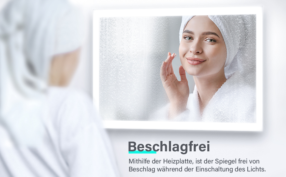 Елегантне дзеркало для ванної кімнати з LED-підсвічуванням 45x60 см, холодне біле світло, IP44, енергозбереження, для ванної кімнати, настінне