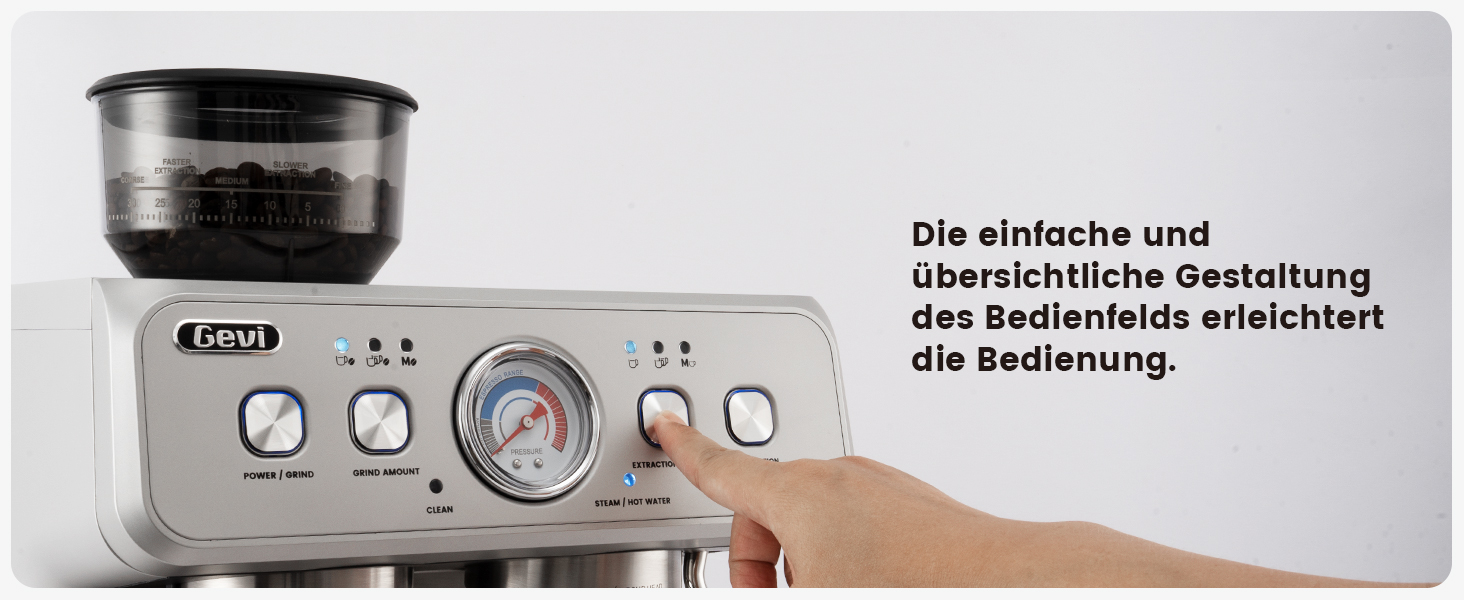 Gevi 2025 Upgrade: Професійна кавомашина еспресо з вбудованою кавомолкою, Dual Boiler, 20 Bar, 2.8л бак, нержавіюча сталь, срібна
