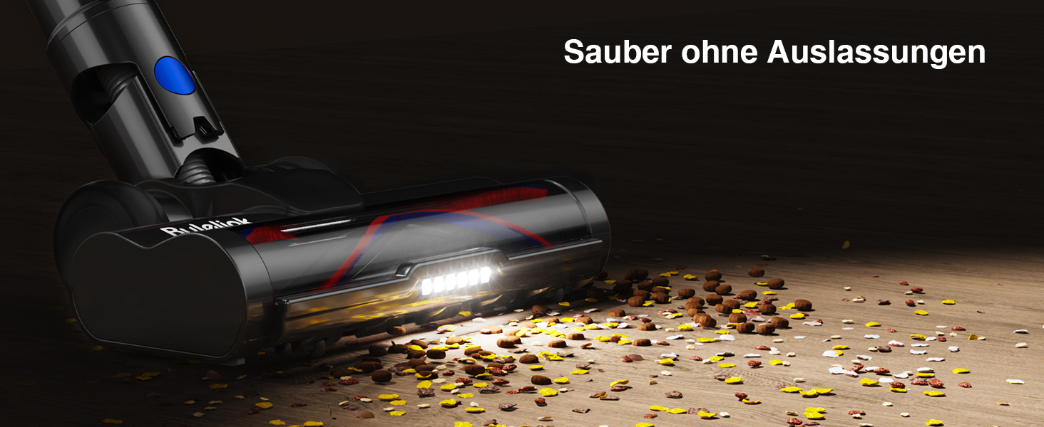 Бездротовий акумуляторний пилосос 45000 Па/550 Вт/65 хв, об'єм 1,6 л з дисплеєм, антизаплутана щітка, самостійна парковка, док-станція на стіні, 8-шарова фільтрація, тихий, для шерсті тварин/килимів/твердих поверхонь/автомобіля, блакитний