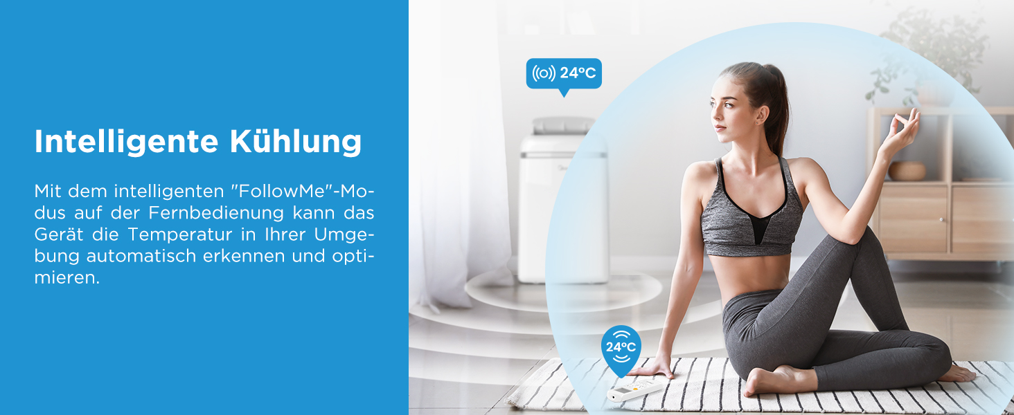 Кондиціонер Midea Silent Cool 26 Pro, 9000 BTU, APP/Alexa/Google, для приміщень до 33, з вихлопним шлангом