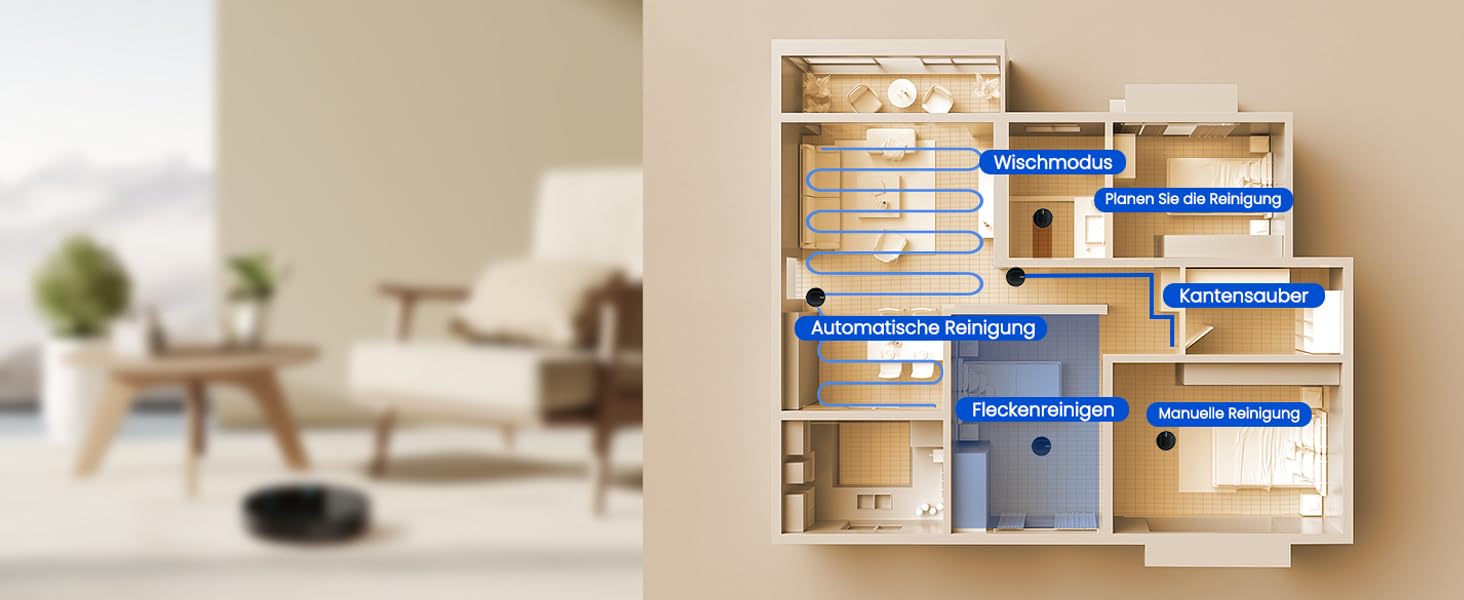 Робот-пилосос Proscenic 850T Wi-Fi з функцією миття підлоги, 3000 Па, Alexa/Google/Siri, для килимів і твердої підлоги