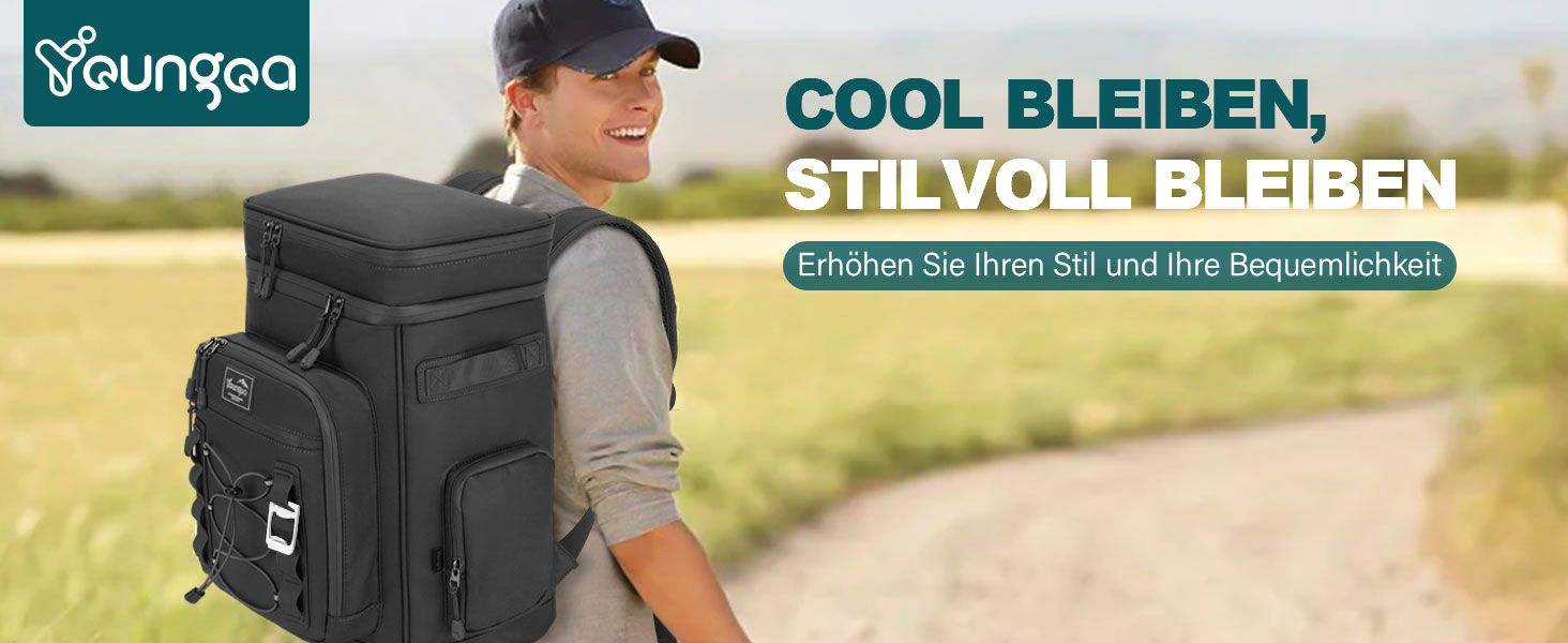 Терморюкзак охолоджуючий, 30L, водонепроникний, для пікніка, пляжу, кемпінгу, відпочинку на природі (зелений/чорний)