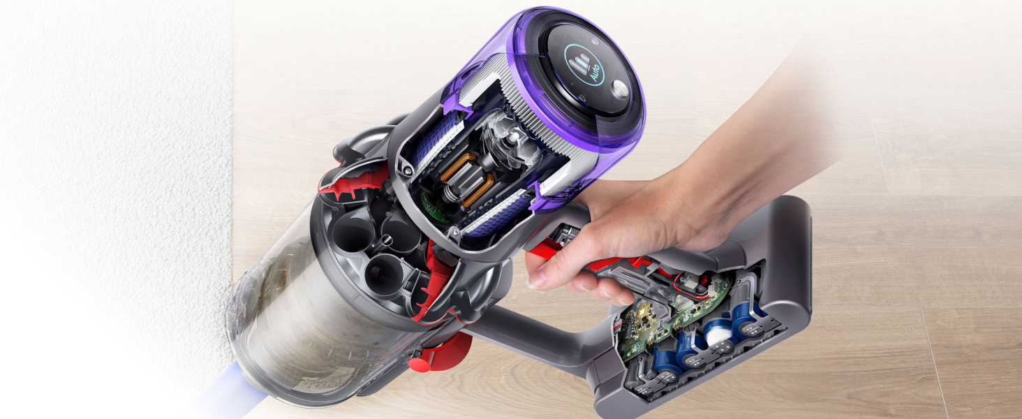 Бездротовий пилосос Dyson V11 Advanced: 200 Airwatt, 60 хвилин роботи, технологія видалення шерсті, для підлоги та рук (Nickel/Violett)