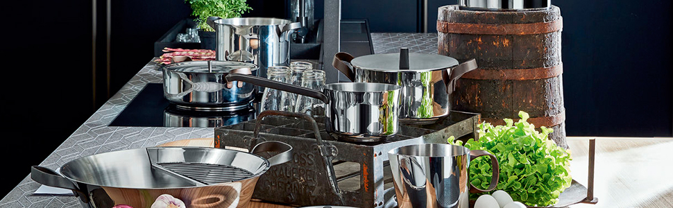 Каструля Alessi Edo з нержавіючої сталі, 11.6 л, з двома ручками, коричнева