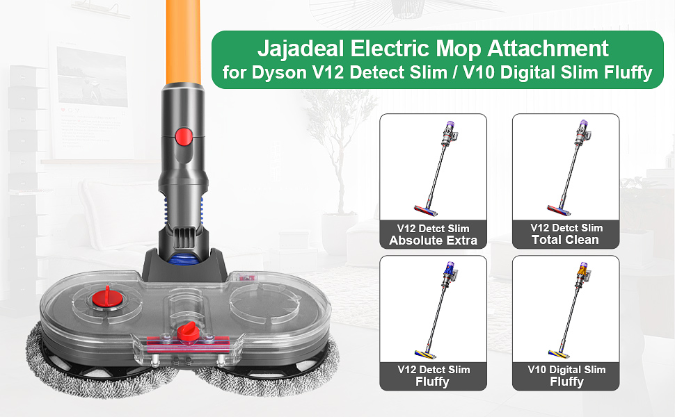 Електрична насадка для швабри Jajadeal V12 Slim з 12 серветками прозора